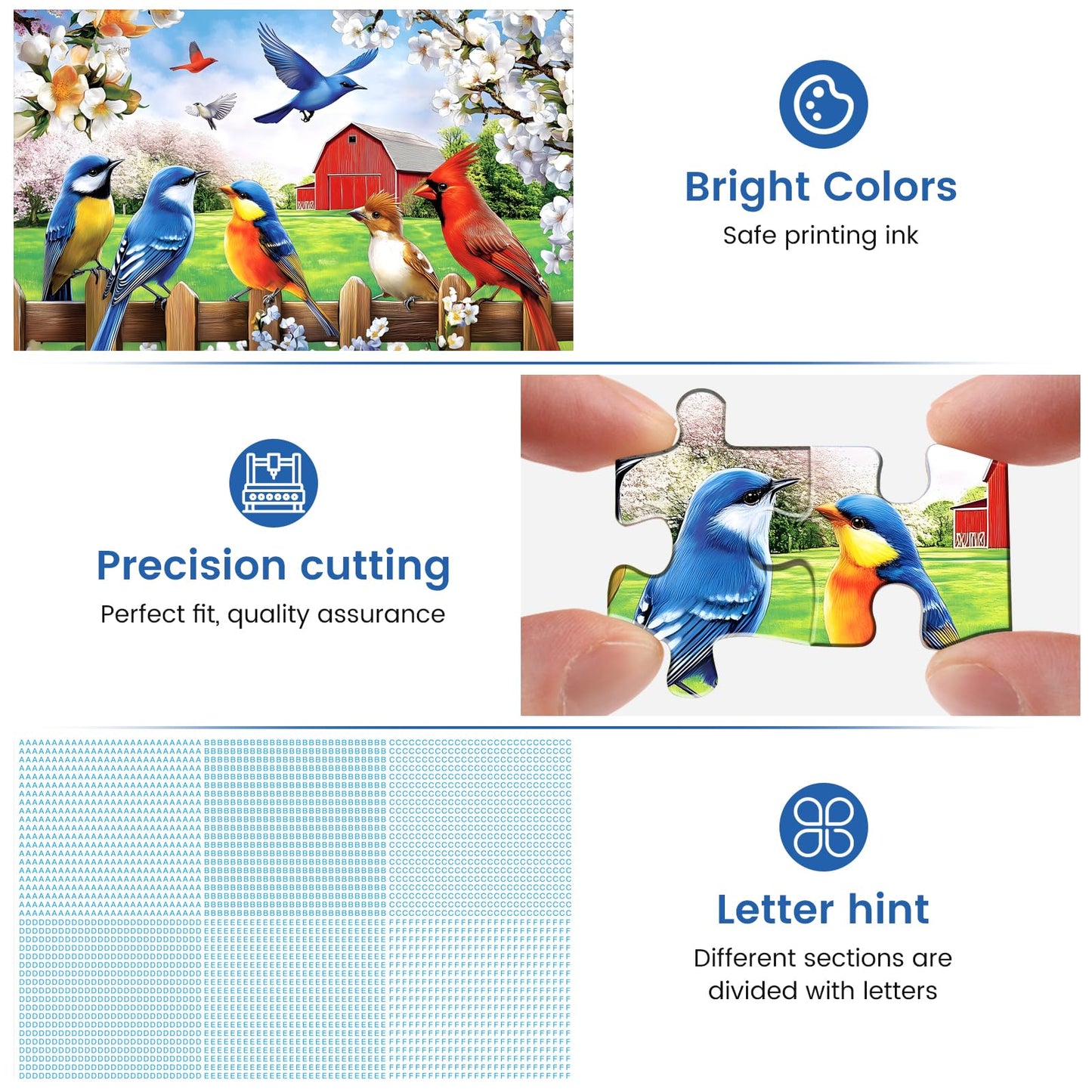 500 Piece Puzzles for mature-themeds Jigsaw Puzzles 500 Pieces Colorful Birds Jigsaw Puzzles Spring Season Farm Puzzle Bird Lover Puzzles 500 Pieces for mature-themeds enhanced Cardboard Puzzle Gift Toy