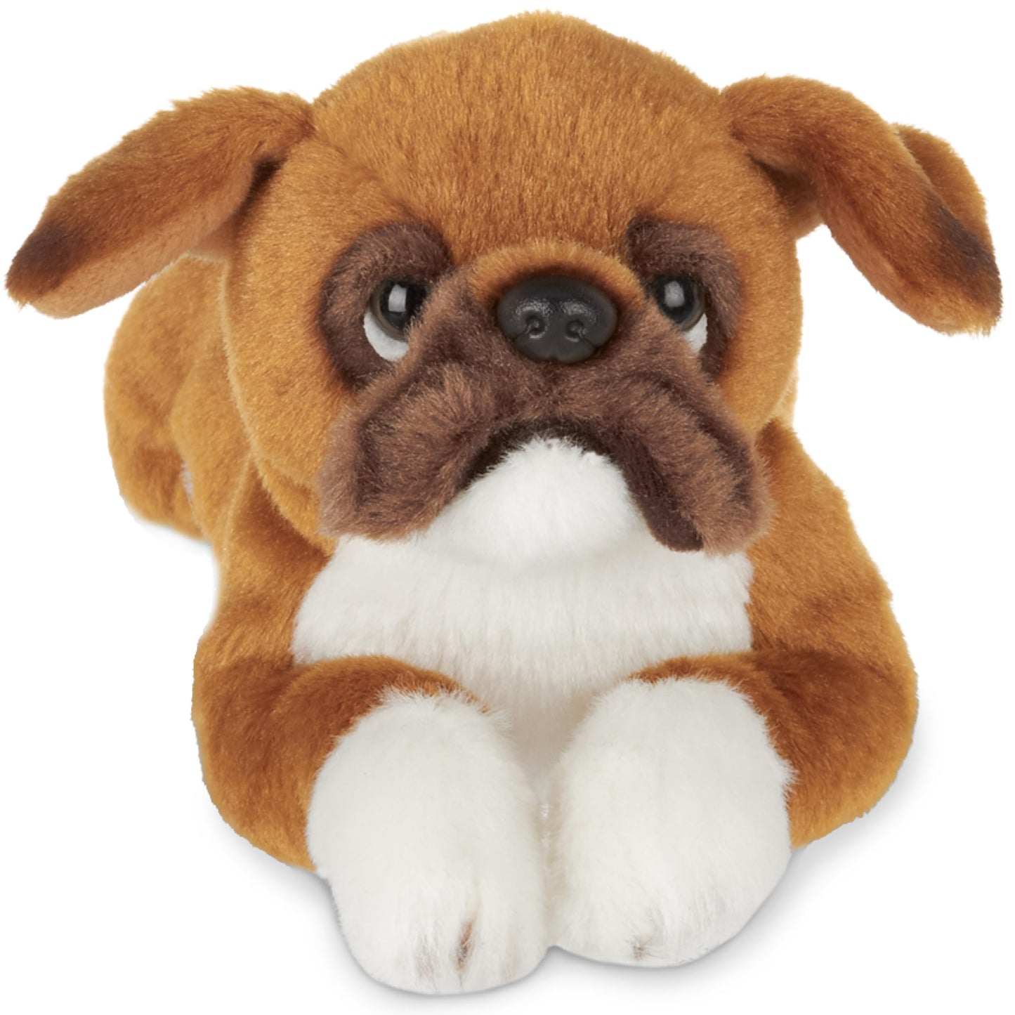 Bearington Boxer Dog Stuffed Animal: Brown and White Plush Fur  enhanced Fill  Realistic Breed Details; Perfect Birthday for Puppy Fans and Kids of All Ages; 8 inches (Lil Roscoe)