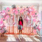 TONIFUL 30Pcs 26In&10In Star Balloons Large Pink Four Pointed Star Shape Foil Balloons Mini Star Mylar Balloons for Birthday Wed