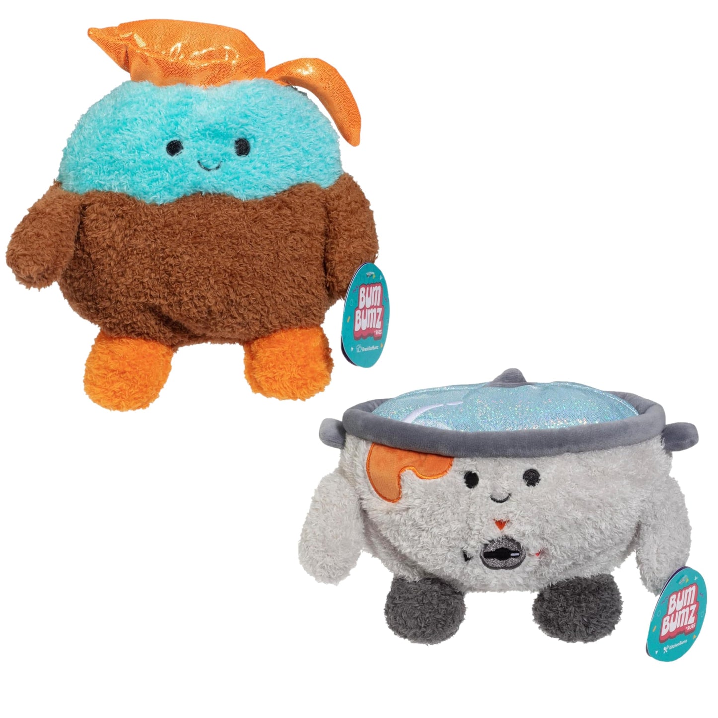 Bumbumz Kitchenbumz Large 7.5'' Slow Cooker Sergio & Coffee Pot Colton Plush 2-Pack - Officially Licensed Russ Toy - Collectible