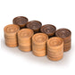 Yellow Mountain Imports Wooden Italian Style Checker Pieces, 40 Brown Pieces with Stackable Ridges and Drawstring Pouch