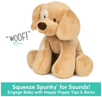 Gund Baby Spunky Barking Puppy Stuffed Animal Sound Toy, Animated Plush Sensory Toy With Sounds, For Babies And Newborns, Brown,
