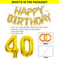 Shuntai 40Th Birthday Decorations For Men Women 40 Balloon Numbers Gold Jumbo Number 40 Foil Mylar Balloons With Happy Birthday