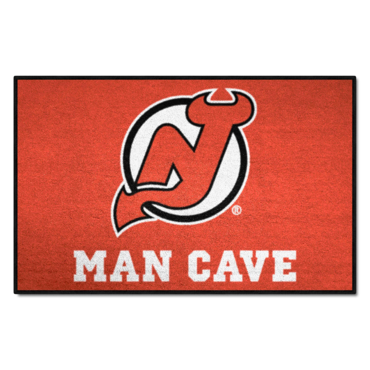 FANMATS 14454 NHL - New Jersey Devils Man Cave Starter Mat Accent Rug - 19in. x 30in. | Sports Fan Home Decor Rug and Tailgating