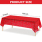 Western Party Tablecloth Paisley Table Cover Bandana Plastic Table Cloth Rectangle Floral Tablecloth For Western Cowboy Themed Party Decorations, 108 X 54 Inches (Red, 6 Pack)
