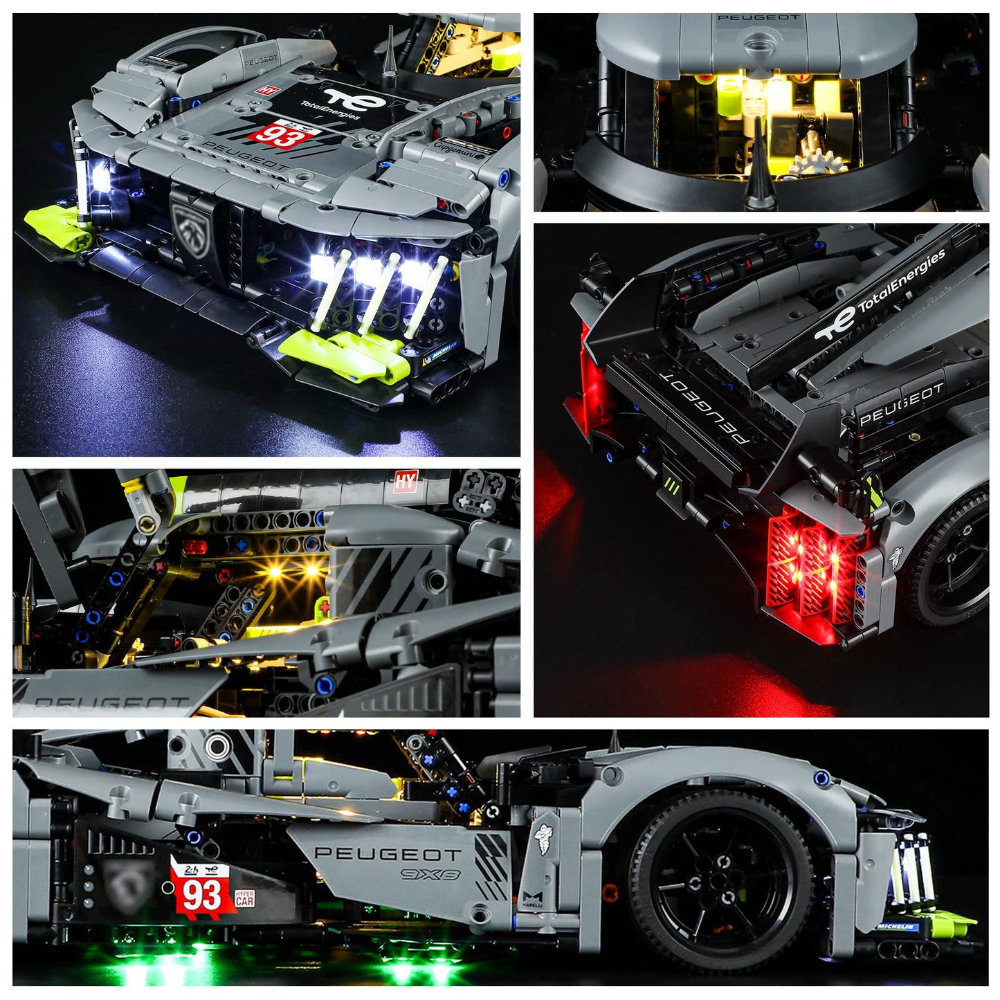 Yeabricks Led Light For Lego-42156 Technic Peugeot 9X8 24H Le Mans Hybrid Hypercar Building Blocks Model (Lego Set Not Included)