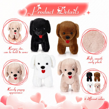 Syhood 16 Pcs Plush Dogs 7.87 Inches Stuffed Dogs Bulk Valentines Party Favor Gift Plush Stuffed Animal For Girls Boys Goodie Bag Birthday(Labrador)