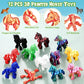Honoson 12 Pcs 3D Printed Fidget Toy 3D Printed Horse Small Animal Toy Flexible Cute Articulating Pet Stress Relief Fidget Toys