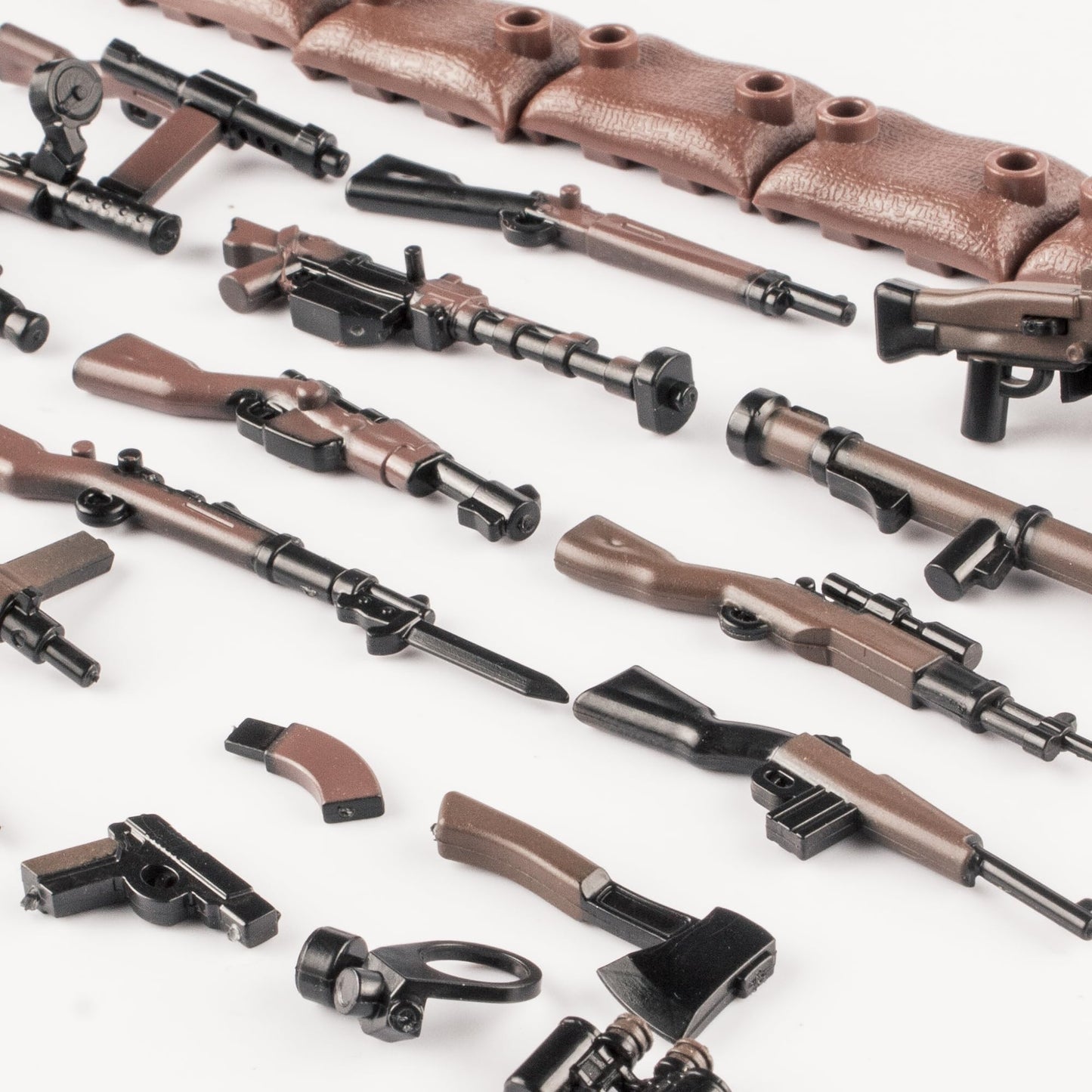 MaozyHomie 36 Pcs  Pack Military U.S Field Force  Toy Set - Brown  Accessories Weapon Battle Building Blocks Compatible with Major Brand  3 Years Old and up