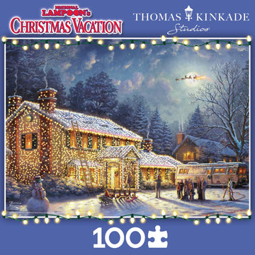 Buffalo Games - Thomas Kinkade - National Lampoon'S Christmas Vacation - 100 Piece Jigsaw Puzzle For Families -Challenging Puzzl