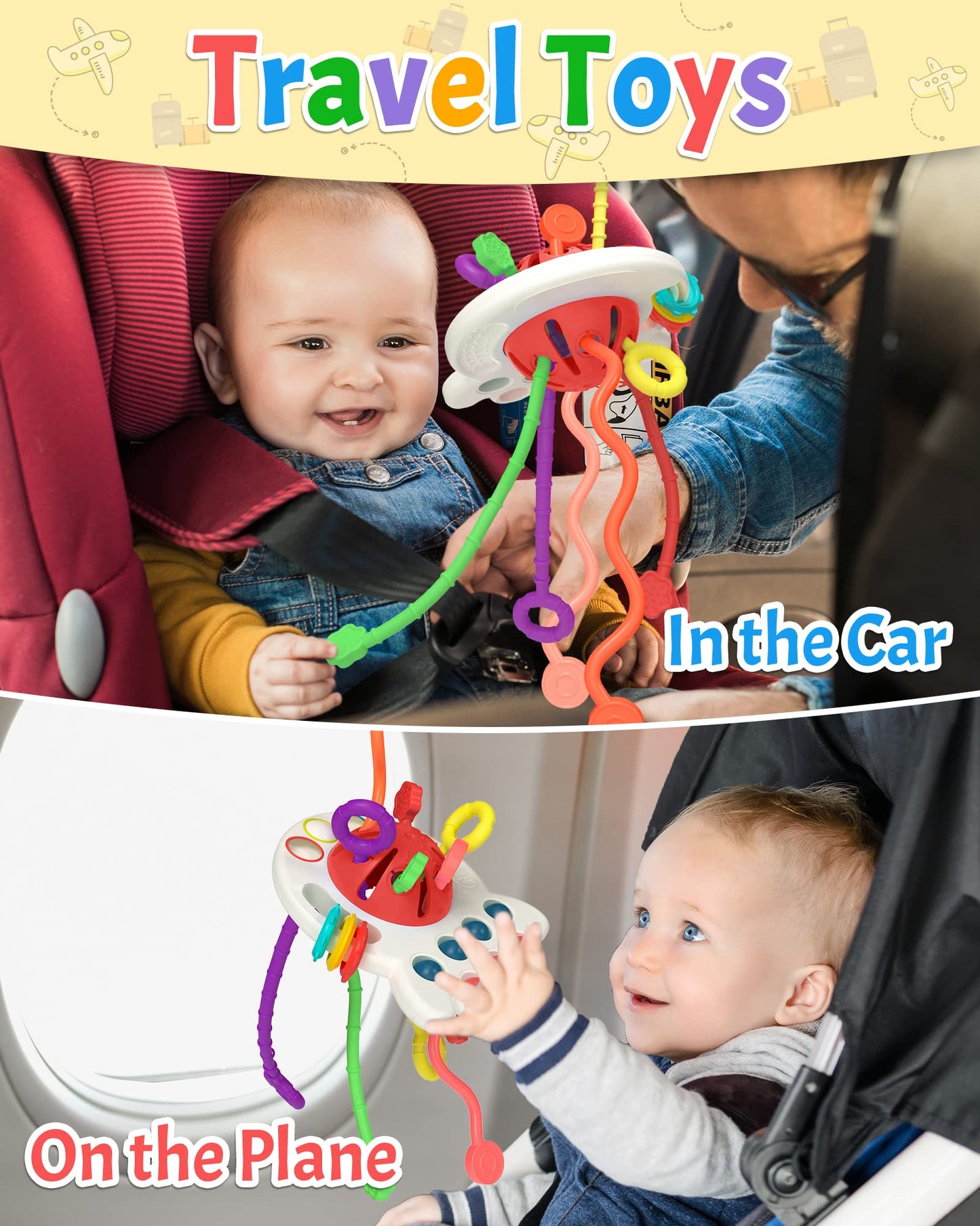 Yetonamr Baby Sensory Montessori Toys For 6-12-18 Months, Silicone Teething Toys, Toddler Easter Basket Stuffers Birthday Gift Travel Toy For 1 2 Year Old Boy Girl Infant 8 9 10 Months Old