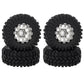 MEUS RACING 1.2 Beadlock Wheels Tires Set Brass Rim for TRX4M SCX24 FCX24 AX24 1/24 1/18 RC Crawler Car, Negative 4mm 42g (Slive