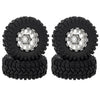 MEUS RACING 1.2 Beadlock Wheels Tires Set Brass Rim for TRX4M SCX24 FCX24 AX24 1/24 1/18 RC Crawler Car, Negative 4mm 42g (Slive