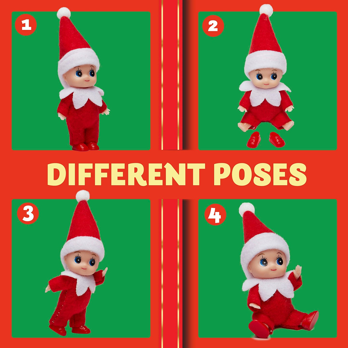Joyin 2 Pcs Christmas Elf Plush Doll Tiny Soft Plush Toy Doll For Christmas Decor, Xmas Gift, Xmas Clothing For Elf Doll