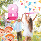 Number 1 Pinata First Birthday Pinata Decorations Gradient Pink Pinata With Stick Blindfold Confetti For Girls Boys Birthday (Number 8)