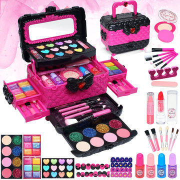 Kids Makeup Kit Toys for Girls - Child Real Makeup Toys for Girls, Washable Make Up for Little Girls, Non ToxicToddlers Pretend