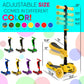 Hurtle Kids Scooter - Child Toddler Kick Scooter Toy With Foldable Seat - 3 Wheel Scooter With Adjustable Height, Anti-Slip Deck
