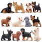 Eyscota 12Pcs Dog Figurines, Realistic Plastic Puppy Figurines, Hand Painted Emulational Tiny Dogs Animals Toy, Dog Cake Topper