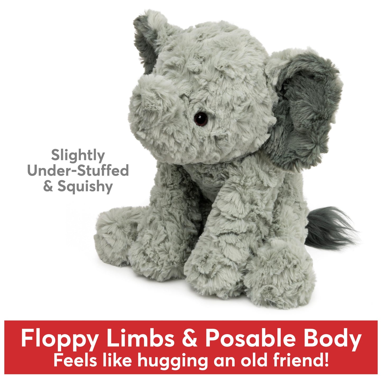 Gund Cozys Collection Elephant Plush, Elephant Stuffed Animals For Ages 1 And Up, Gray, 10''
