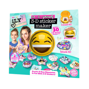 ACTIVITY KINGS ILY DIY 3D Sticker Maker for Girls and Boys, Arts and Crafts Fun for Ages 6+, Makes 30 Custom Stickers, Fun Creat