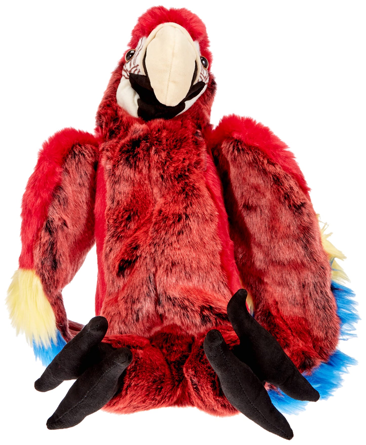 Folkmanis Scarlet Macaw Hand Puppet, Red, Blue, Yellow, Black, 1 Ea