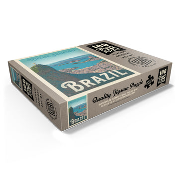 Mypuzzle Brazil: Rio De Janeiro Harbor View, Vintage Poster - Premium 100 Piece Jigsaw Puzzle For Adults