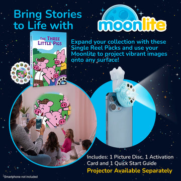 Moonlite Storybook Reels For Flashlight Projector, Kids Toddler | The 3 Little Pigs | Single Reel Pack Story For 12 Months And Up