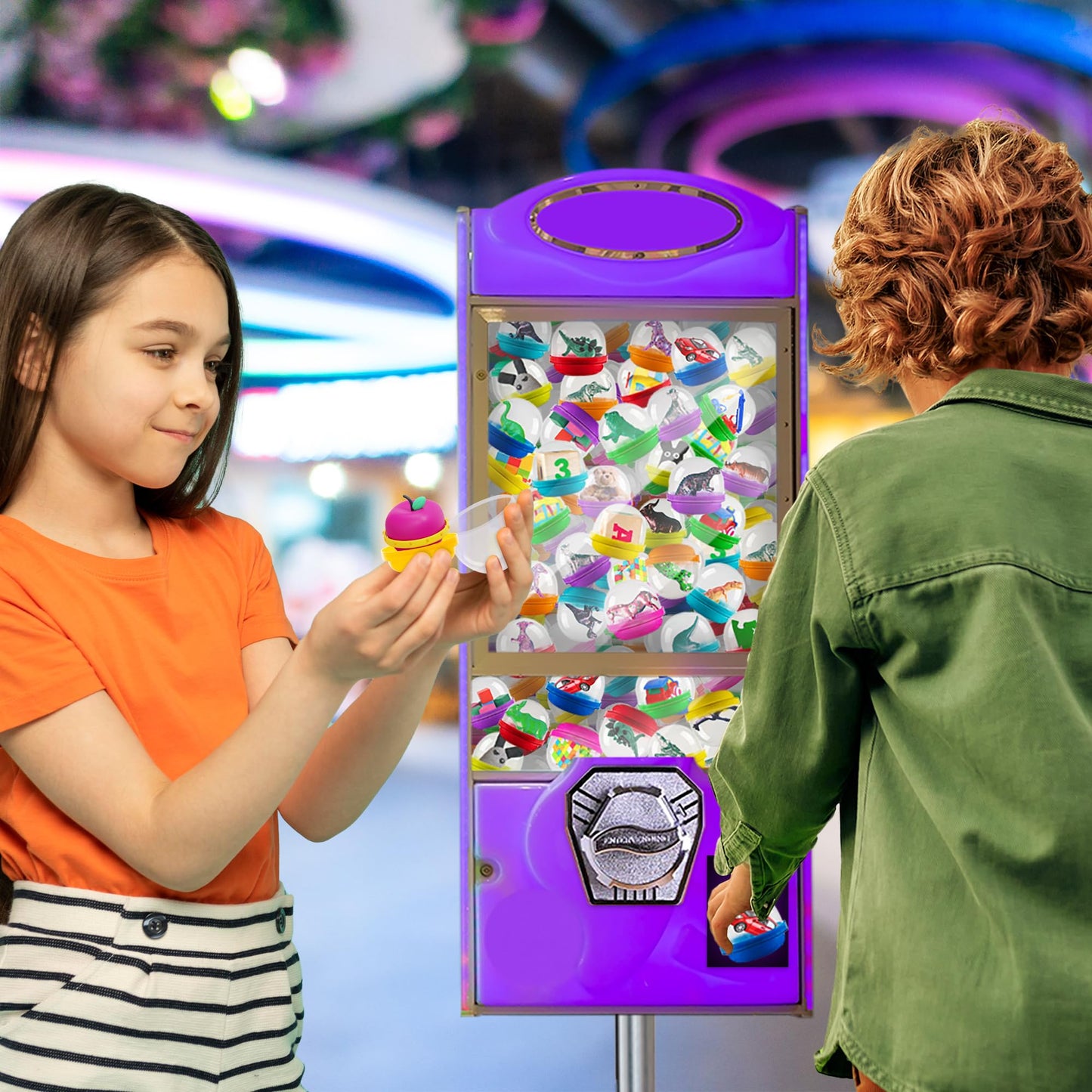 Vending Machine Capsules - Set of 75 - 2 Inch Gumball Machine Capsules for Mini Toys, Gifts, Jewelry, and Trinkets, Colorful Bir