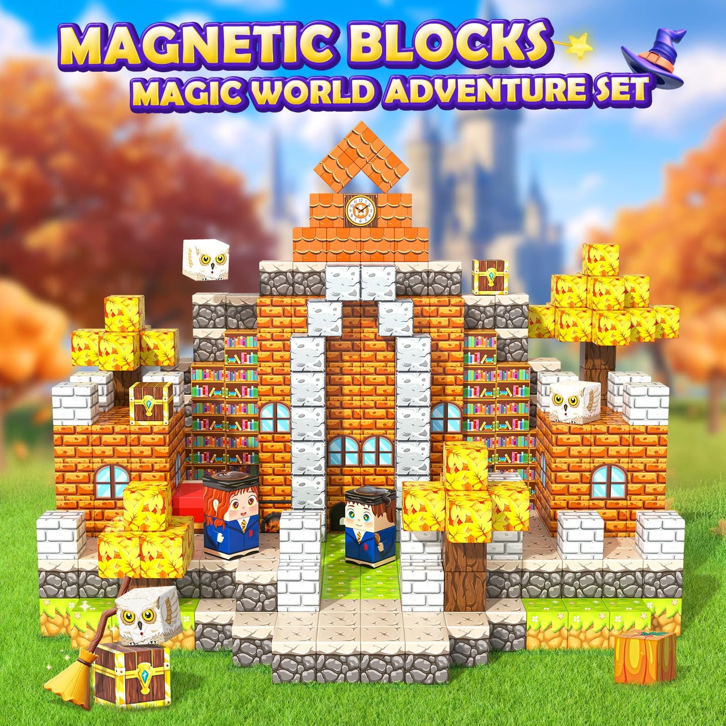 Magnetic Blocks - Build Mine Magnet World Magic World Adventure Set, 1 Magnet Cubes Kids Sensory Toys for Kids Age 3-5 5-7 8-12,