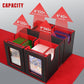 MTG Deck Box with Commander Display -protected designed Design  5 in 1 Trading Card Storage Box Fit 400 Double-sleeved Cards  Card Deck Case for TCG/Sports Cards with 4 Magnetic Card Holders (Black&Red)