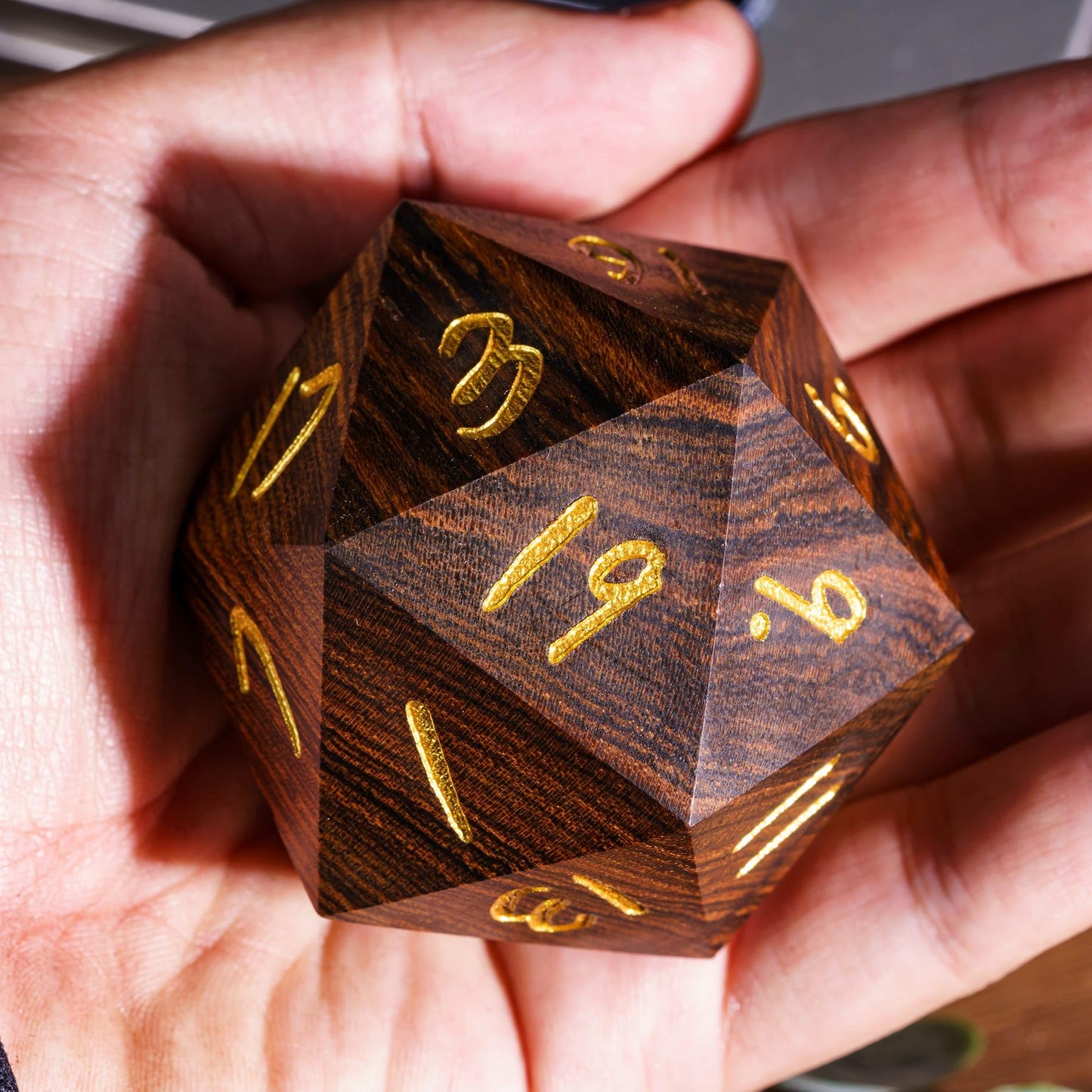 HDdais 50mm Wood D20 Dice D&D Polyhedral Handmade Wood DND Dice for Dungeons and Dragons Role Playing Games