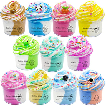Gxyslm Butter Slime Kit 11Packed, Party Favors For Kids, Dual Colored, Novelty And Gag Toys For Girls And Boys, Creative Stimula