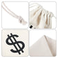 Robber Costume Set, Include 11.8x15.7inch Dollar Sign Money Bag, Black Gloves, Eye Mask for Halloween Party Pirate Thief Cosplay