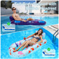 PuppyuWill 4 Pack Pool Floats mature-themed Inflatable Pool Lounger Float Heavy Duty with Cup Holder  Backrest & Footrest Pool Lounge Float Extra Large Pool Rafts for mature-themeds Beach Lake Party