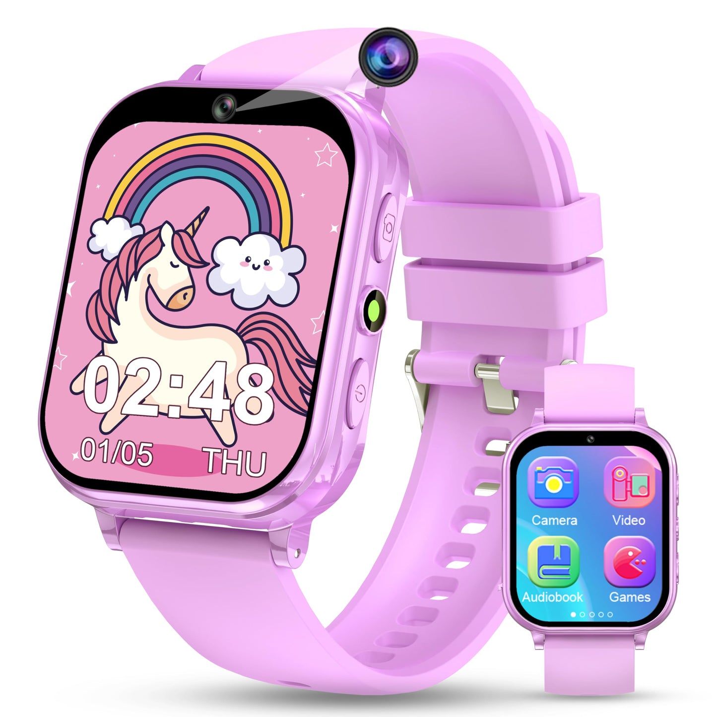 Kalinco Kids Smart Watch, No Phone Needed, Games Camera Video Pedometer Smartwatch, Music Player, Alarm, Audiostory, Torch, Step Counter, Educational Toys, Valentines Day Gifts For Kids Age 5-12