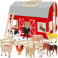 Yeebay Farm Animals Toys For 3+ Year Old Kids Toddlers Girls Boys, Large Wooden Barn With Animal Play Figures, Farm Playset Educ