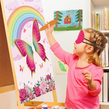 Pin The Tail On The Butterfly Party Games For Girls Butterfly Party Favors Birthday Party Games Pink Butterfly Birthday Party Supplies Decorations, Large Butterfly Game Poster With 36 Stickers
