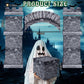 Bucherry 15 Pcs Halloween Cemetery Graveyard Decorations Cardboard Tombstone Castle with Arch 49 Inch Large Halloween Haunted Pl
