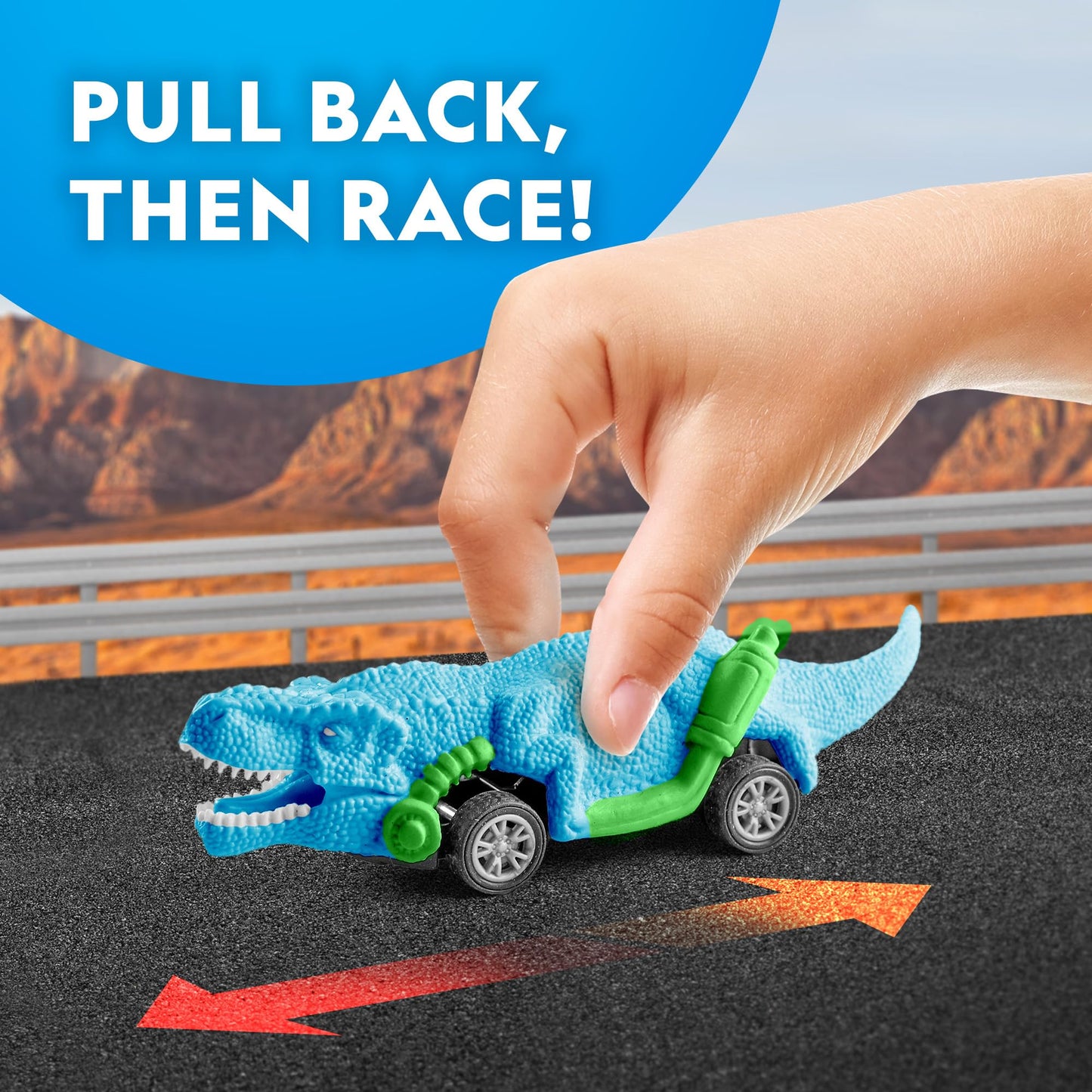 Blue Marble Dinosaur Race Cars Craft Kit - Paint 3 Cars with 6 Colors, Multicolor, Model RTDINOCAR, Kids Arts & Crafts