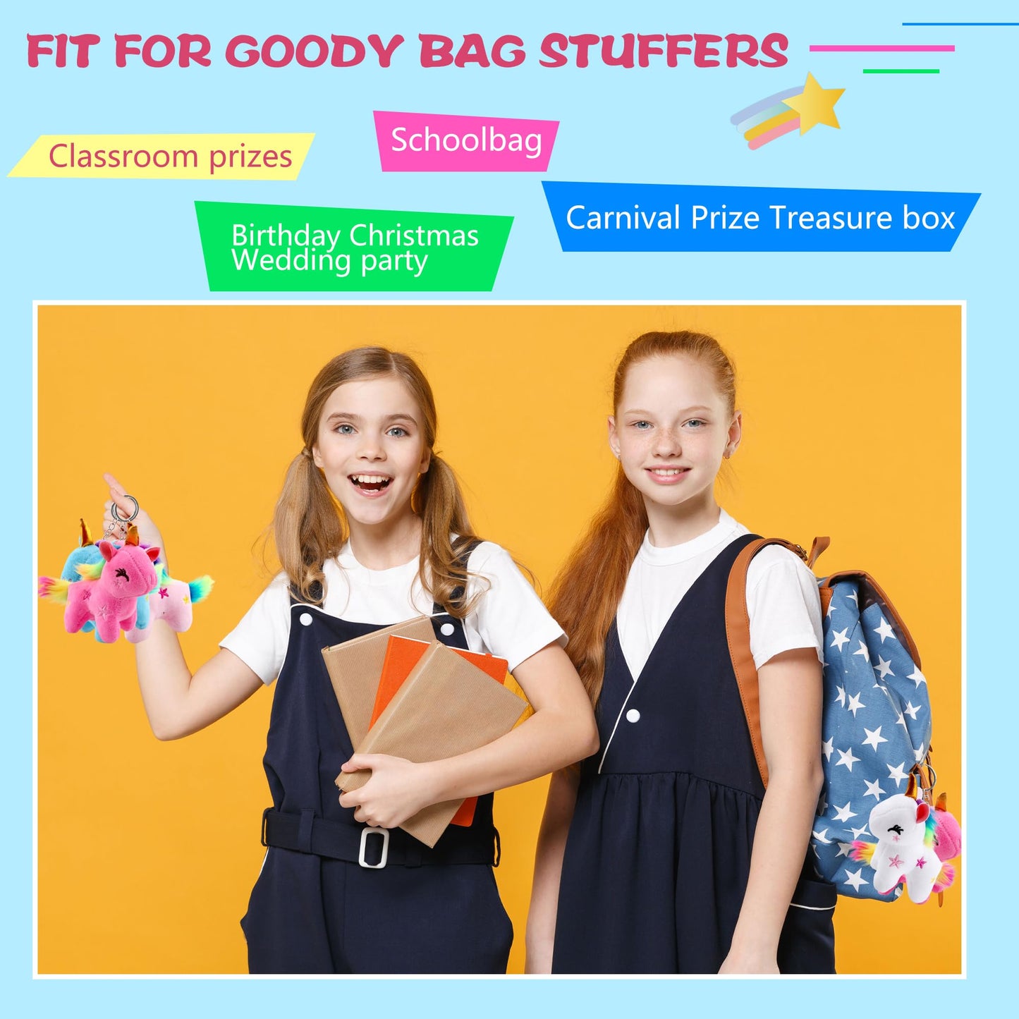 Puteraya 16 Pack Mini Plush Unicorn Toys Small Stuffed Unicorn Cute Plush Unicorn Keychain Stuffed Animal Toys Bulk for Christma