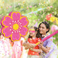 Aoriher Daisy Flower Piñata Set - Pink, Paper, Includes Blindfold & Bat, Perfect for Birthday, Baby Shower, Gender Reveal, Wedding