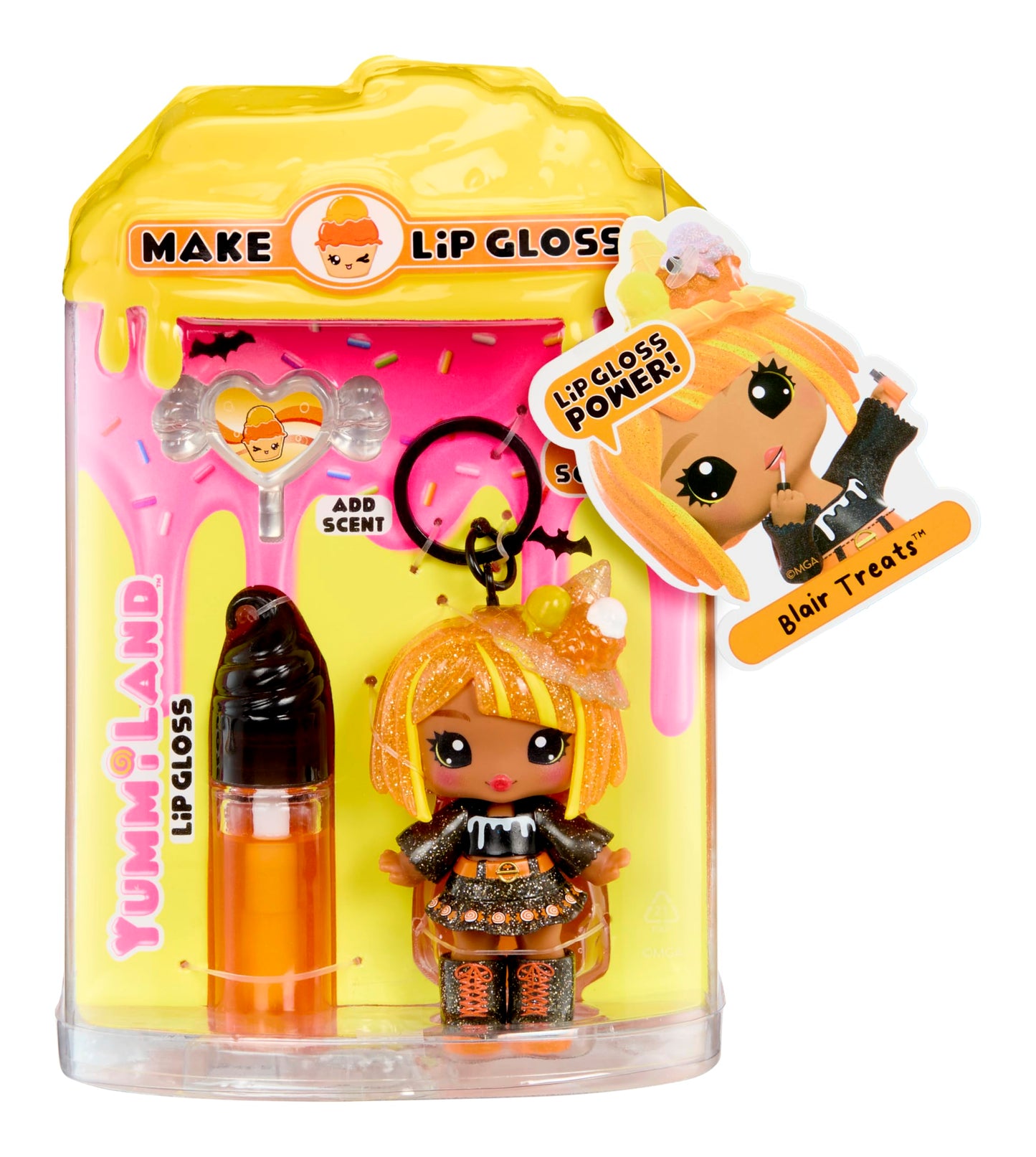 Yummiland x Halloween Lip Gloss Doll - Blair Treats Includes DIY Lip Gloss + Keychain, Cosmetic Play, Seasonal Halloween Collect