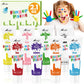 Aroic Non-Toxic Finger Paint Set For Kids & Toddlers-Vibrant Washable 8 Colors (60Ml),Creative Art Gift For Boys Girls,Hand Painting Art Supplies For Diy Crafts & Early Education