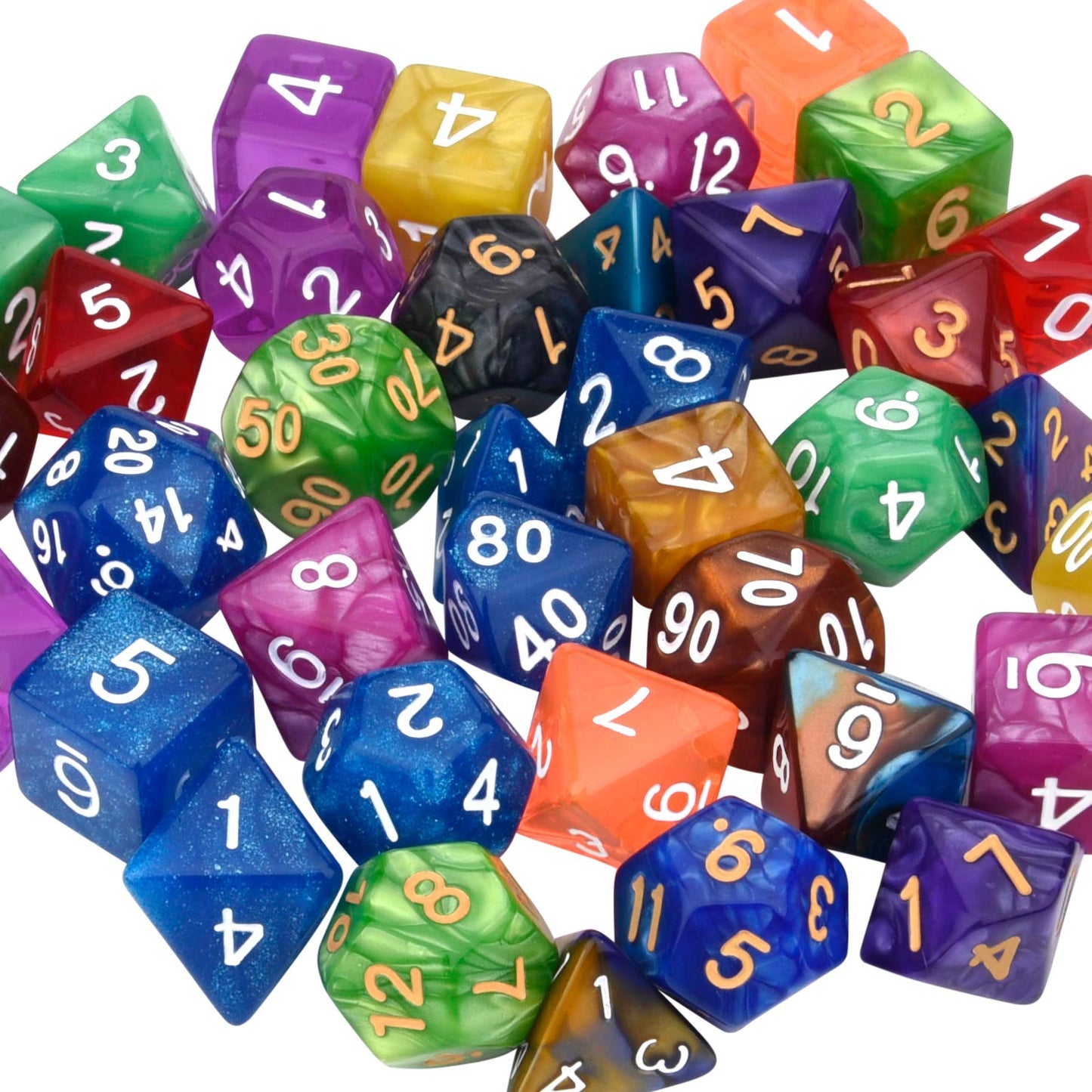 DND Double-Colors Polyhedron Dice Set for Dungeons and Dragons D&D RPG MTG Table Games D4 D6 D8 D10 D% D12 D20 25 Colors Dice wi