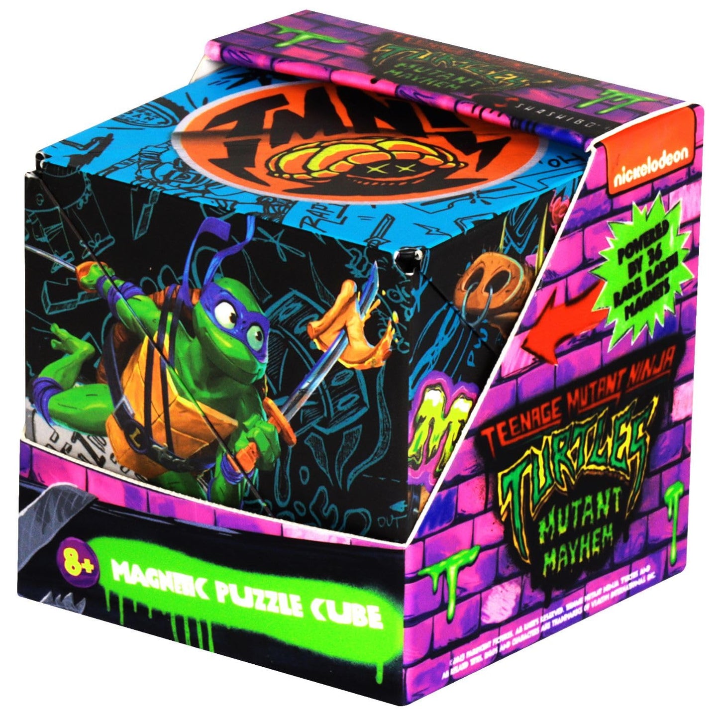 Shashibo Teenage Mutant Ninja Turtles Shape Shifting Box - Award-Winning, Patented Magnetic Puzzle Cube W/36 Rare Earth Magnets -Fidget Cube Transforms Into Over 70 Shapes (Leo Series 1)