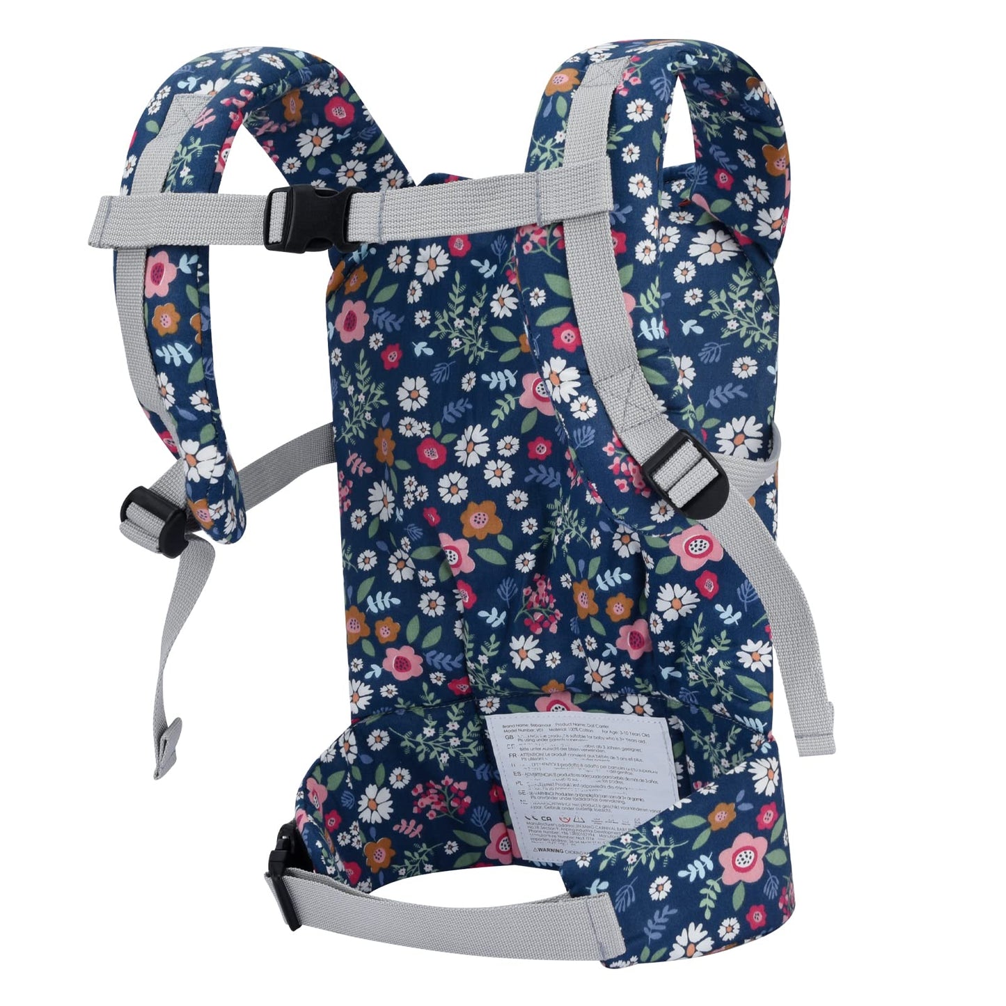 Bebamour Doll Carrier Original Reborn Baby Doll Carrier For Doll Toys Doll Carrier For Girls And Boys(Blue Flower)