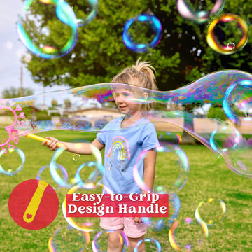 Joyin Big Bubble Wands Set With With Tray, 21' Giant Bubble Wands Bulk For Kids, Summer, Outdoor Play Period & Birthday Party & Games, 6 Pcs Solution Suitable, Suitable For All Age People