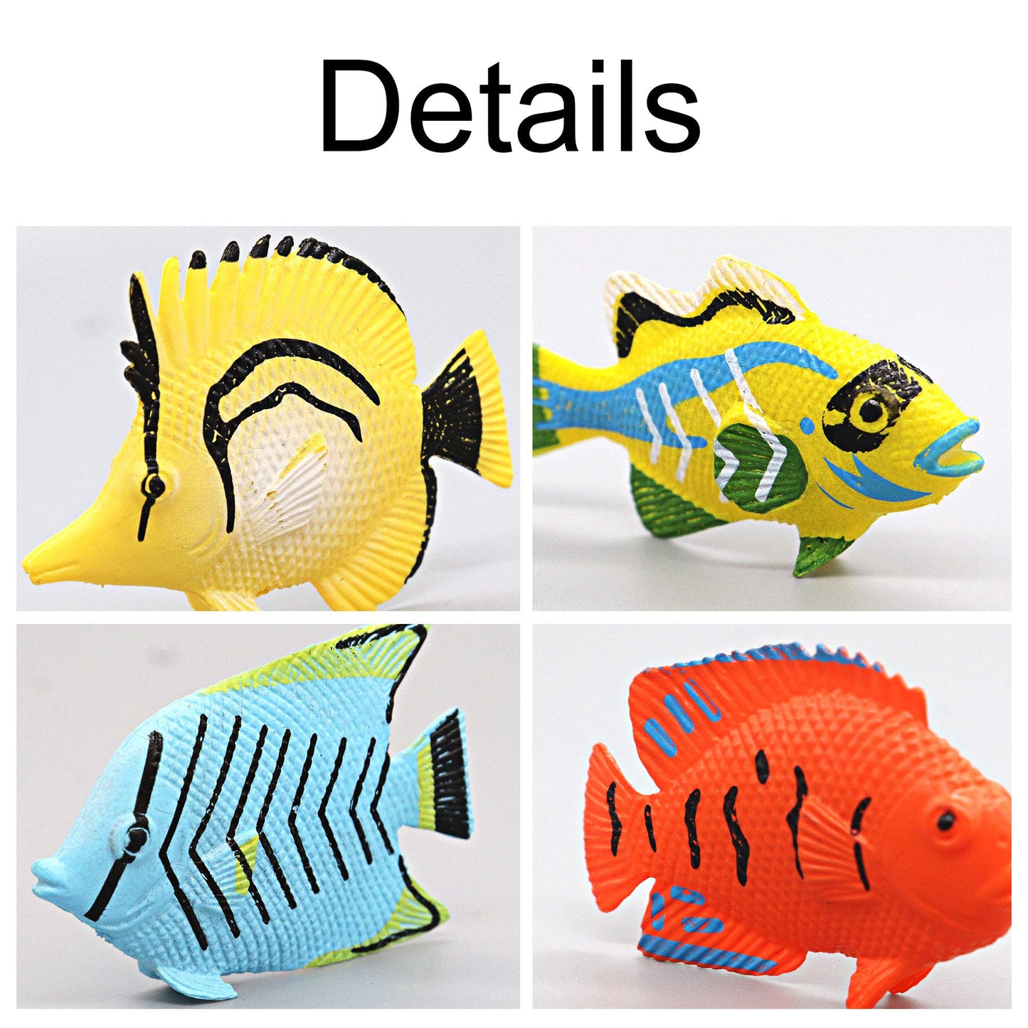 Haptime 12Pcs Tropical Fish Toys Set, Pastic Cute Sea Life Creatures Learning Educational Toy Party Favors & Christmas Gifts For Boys, Girls, Kids