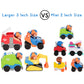 Blippi 3' Vehicles 4-Pack Toy Playset - Construction Excavator, Mobile, Fire Engine, Garbage Truck - Officially Licensed - Easter Basket Stuffer Gift For Preschoolers, Kids, Boys & Girls - 3+
