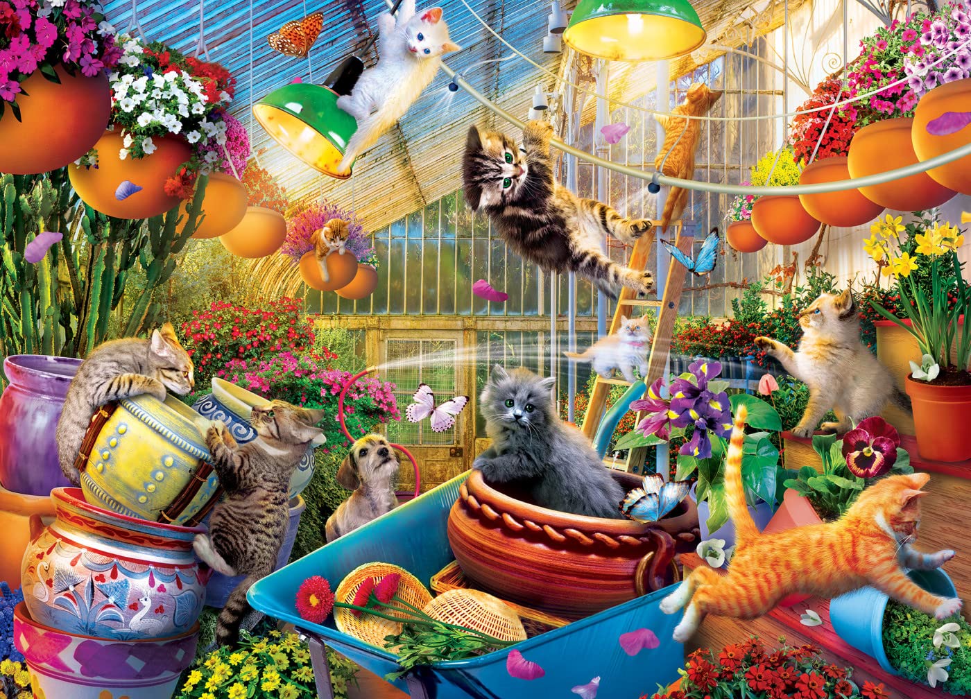 MasterPieces 1000 Piece Seek & Find Jigsaw Puzzle for Adults, Family, Or Youth - Greenhouse Gone Wild - 19.25x26.75